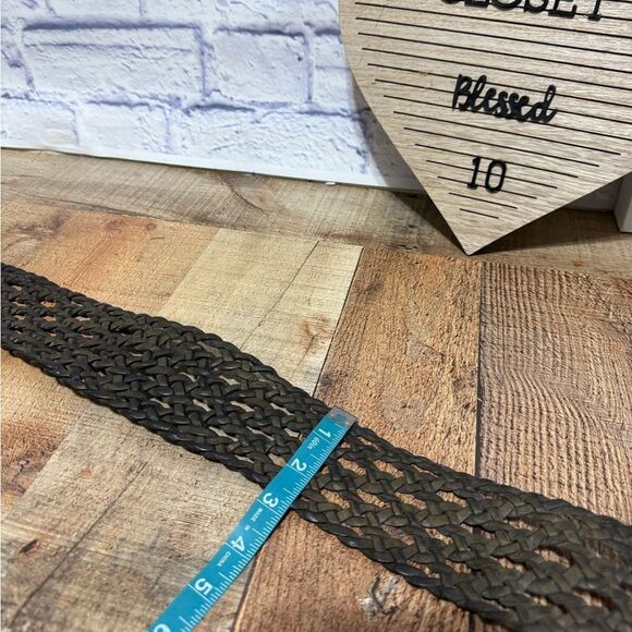 Vintage Moroccan Large Circular etched Buckle Bohemian Braided Leather Belt main image 6